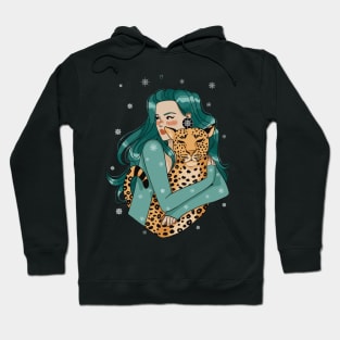 Girl and Leopard Hoodie